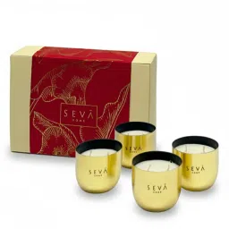 SEVA HOME Gold Heirloom Votives Scented Candles - Gift Set (Pack of 4)-picture-10