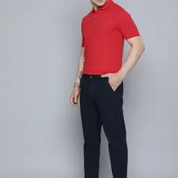 Mast & Harbour Red Polo Collar Regular Fit Cotton T-shirt image 4