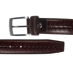 THE CLOWNFISH Men Textured Leather Belt image 3