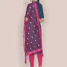 Dupatta Bazaar Embroidered Organza Dupatta with Gotta Patti image 5