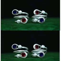 frixty accessories Sterling Silver Silver Plated Toe Ring Set image 1