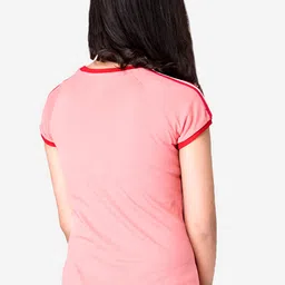 Mode by Red Tape Girls Coral Pink & Red Printed Round Neck T-shirt image 5