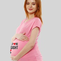 SillyBoom Typography Printed Dolman Sleeves Cotton Maternity T-Shirt image 3