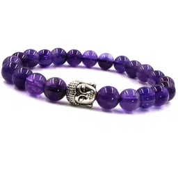 Young & Forever Unisex Amethyst Elasticated Bracelet image 4