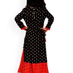 BAESD Girls Ethnic Motifs Embroidered Thread Work Kurta With Skirt image 4