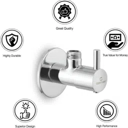 centurybath Brass Angle Valve | Chrome Silver | Brass Angle Cock for Bathroom Faucet Handle image 4