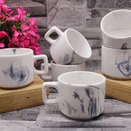 laghima jadon Pack of 6 Ceramic Coffee Cups & Tea Hotel Cup Round shape 130ML Set Best Gift for Friends image 2