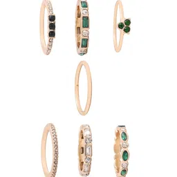 Yellow Chimes Set Of 7 Gold-Plated Aesthetic Knuckle Rings image 4