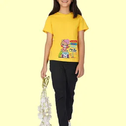 NUSYL Girls Graphic Printed Short Sleeves T-shirt image 4