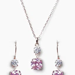 Clara 925 Sterling Silver Rose Gold-plated CZ-studded Jewellery Set image 5