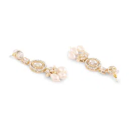 Zaveri Pearls Gold-Plated Austrian Diamonds Studded & Beaded Jewellery Set image 4
