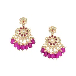 I Jewels Gold-Plated Kundan Studded & Pearl Beaded Choker Jewellery Set image 4