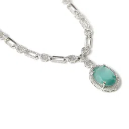 justpeachy Rhodium-Plated American Diamond Jewellery Set image 4