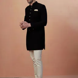 Manyavar Self-Design Traditional Indo Western Sherwani Set image 5