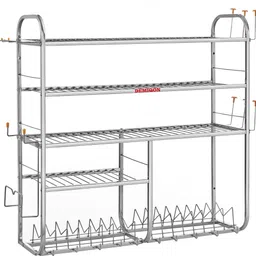 demiqon Utensil Kitchen Rack 31x 30 Inches Kitchen Dish Rack / Plate Cutlery Stand / Modern Kitchen Stand / Steel image 3