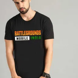 tee gallery Men Printed Round Neck Cotton Blend Black T-Shirt-picture-23
