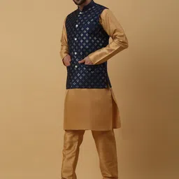 KRAFT INDIA Straight Kurta with Churidar & Nehru Jacket image 4