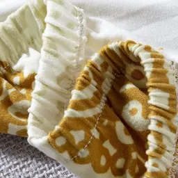 HOUSE OF QUIRK Beige & Brown Floral Printed Triple Seater Elasticated Sofa Cover With Arms image 4