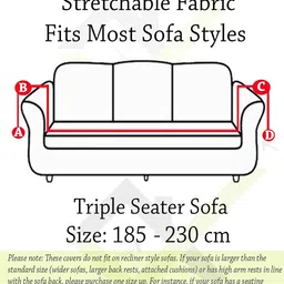 HOUSE OF QUIRK Grey & White Geometric Triple Seater Elasticated Sofa Cover With Arms image 2