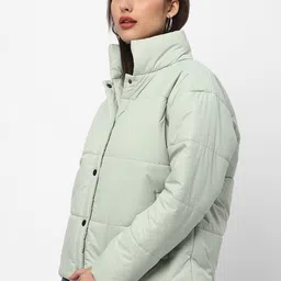 R&B Stand Collar Padded Jacket image 4