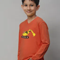 Friskers Graphic Printed V-Neck Full Sleeve Slim Fit T-shirt image 5