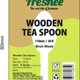 freshee Eco-Friendly Disposable Wooden Teaspoon 110 mmBiodegradable Cutlery – Pack of 30 Disposable Wooden Cutlery Set-picture-22