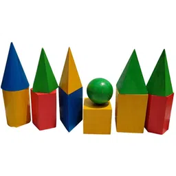 harfi works Wooden Geometric Shapes 12-Piece Set for Students & Teacherssize 6x4 inch image 2