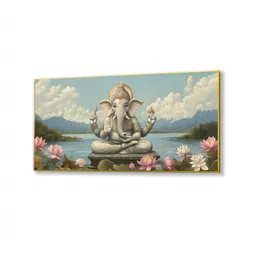nestroots Canvas Framed Divine Ganesha Prosperity and Wisdom Wall Painting image 3