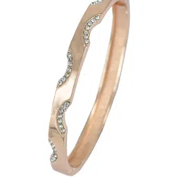 PRIVIU American Diamond Rose Gold-Plated Stainless Steel Bangle-Style Bracelet image 4
