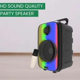 SYARA Raibow (BLUETOOTH TROLLEY SPEAKER) Dynamic Thunder Sound With Karaoke MicU431 35 W Bluetooth Party Speaker-picture-11