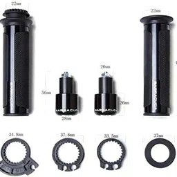 vagary Barracuda Handle Grip with Metal Handlebar Ends (Red) Handle Bar Grip For Universal For Bike Universal For Bike image 2