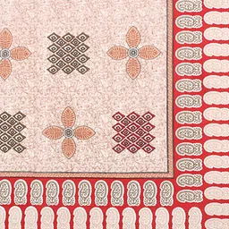 Texstylers 6-Pcs Red & Black Ethnic Motif Printed Cotton Diwan Set image 4