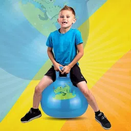 pavityaksh HOP BALL 55CM BLUE Rubber Hopper Ball for Kids with Handles image 4