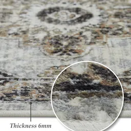obsessions Cream and Brown Persian 3x5 Feet Machine Made Carpet image 3