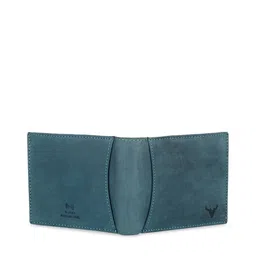 NAPA HIDE Men Blue Solid RFID Protected Leather Two Fold Wallet image 4