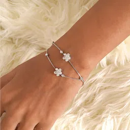 JOKER & WITCH Women Silver-Toned & White Wraparound Bracelet image 2