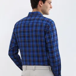 Allen Solly Men Spread Collar Windowpane Checked Cotton Slim Fit Formal Shirt image 2