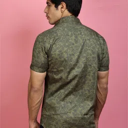 INDIAN THREADS India Slim Fit Floral Printed Cotton Formal Shirt image 2