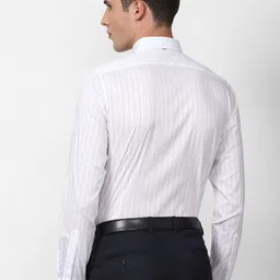 Van Heusen Men White Slim Fit Striped Formal Shirt image 4