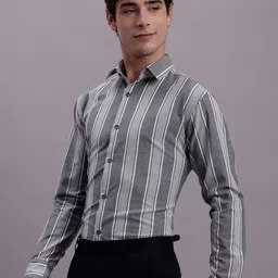 JAINISH Classic Striped Spread Collar Regular Fit Polycotton Formal Shirt image 2