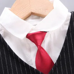 INCLUD Boys Striped Single-Breasted Blazer With Shirt, Waistcoat & Trouser image 2