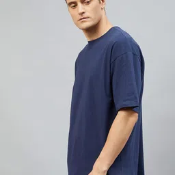 CHIMPAAANZEE Men Blue Round Neck Oversize T-shirt image 3