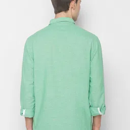 SNX Classic Tailored Fit Opaque Self Design Pure Cotton Casual Shirt image 2