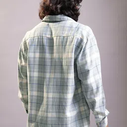 LOCOMOTIVE Premium Dobby men Textured Checked Utility Pocket Oversized shirt image 3