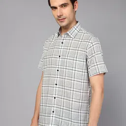 DON VINO Classic Relaxed Fit Tartan Checks Cutaway Collar Pure Cotton Casual Shirt image 4