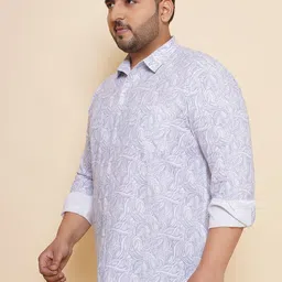 John Pride Men Spread Collar Printed Plus Size Pure Cotton Casual Shirt image 4