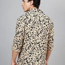 Hancock Men Floral Printed Cuban Collar Relaxed Fit Casual Shirt image 5