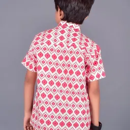 BAESD Boys Relaxed Ethnic Motifs Printed Cotton Spread Collar Opaque Casual Shirt image 4