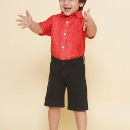 Sethukrishna Boys Conversational Printed Cotton Casual Shirt image 2