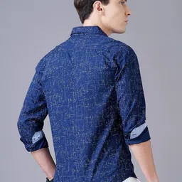 British Club Smart Slim Fit Abstract Printed Pure Cotton Casual Shirt image 4